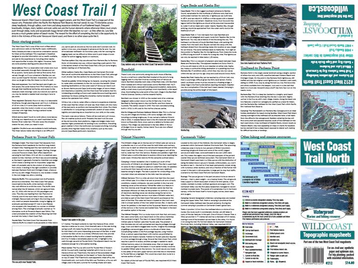 212 West Coast Trail North Trail and Marine Map BestCoast Outfitters