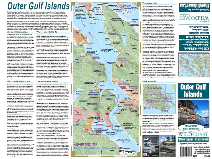 217 Outer Gulf Islands Kayaking and Boating Map BestCoast Outfitters