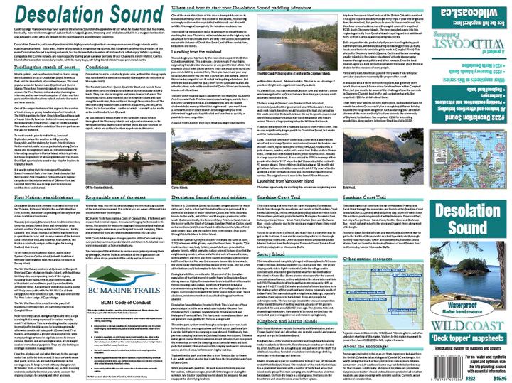 232 Desolation Sound Kayaking and Boating Map BestCoast Outfitters