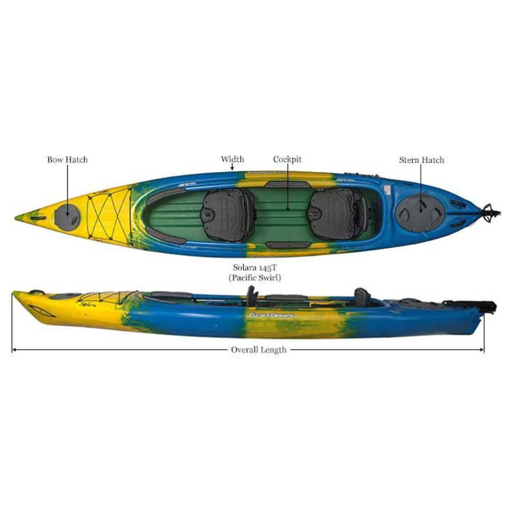 Solara 145T w/Rudder Pacific Swirl | Current Designs