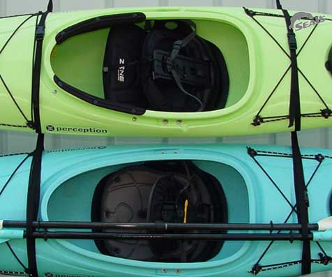 Seals Wall Kayak Hanger Strap Set for 2 Kayaks or SUP Boards BestCoast Outfitters