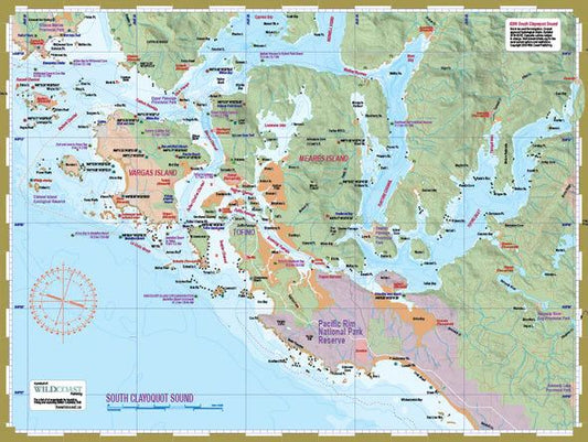 Wildcoast  208 South Clayoquot Sound Kayaking and Boating Map  BestCoast Outfitters 