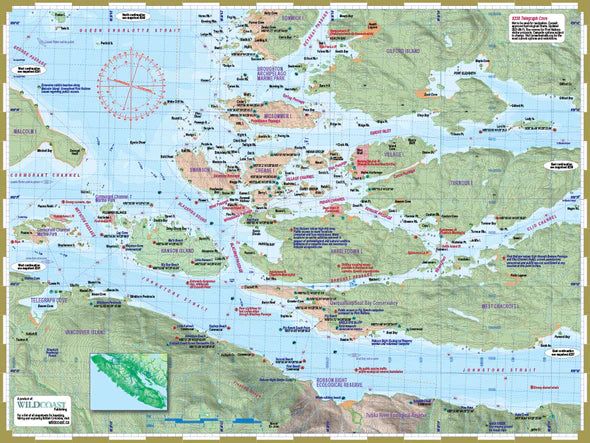 Wildcoast  238 Broughton-Johnstone Kayaking and Boating Map  BestCoast Outfitters 