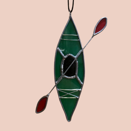 Alpine Glow Glass Art  Kayak Glass Ornament  BestCoast Outfitters 