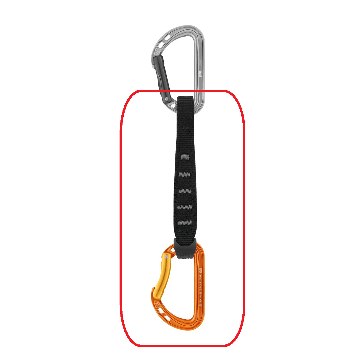 Assorted Petzl Spirit Quickdraw (Secure Carabiner + Sling)