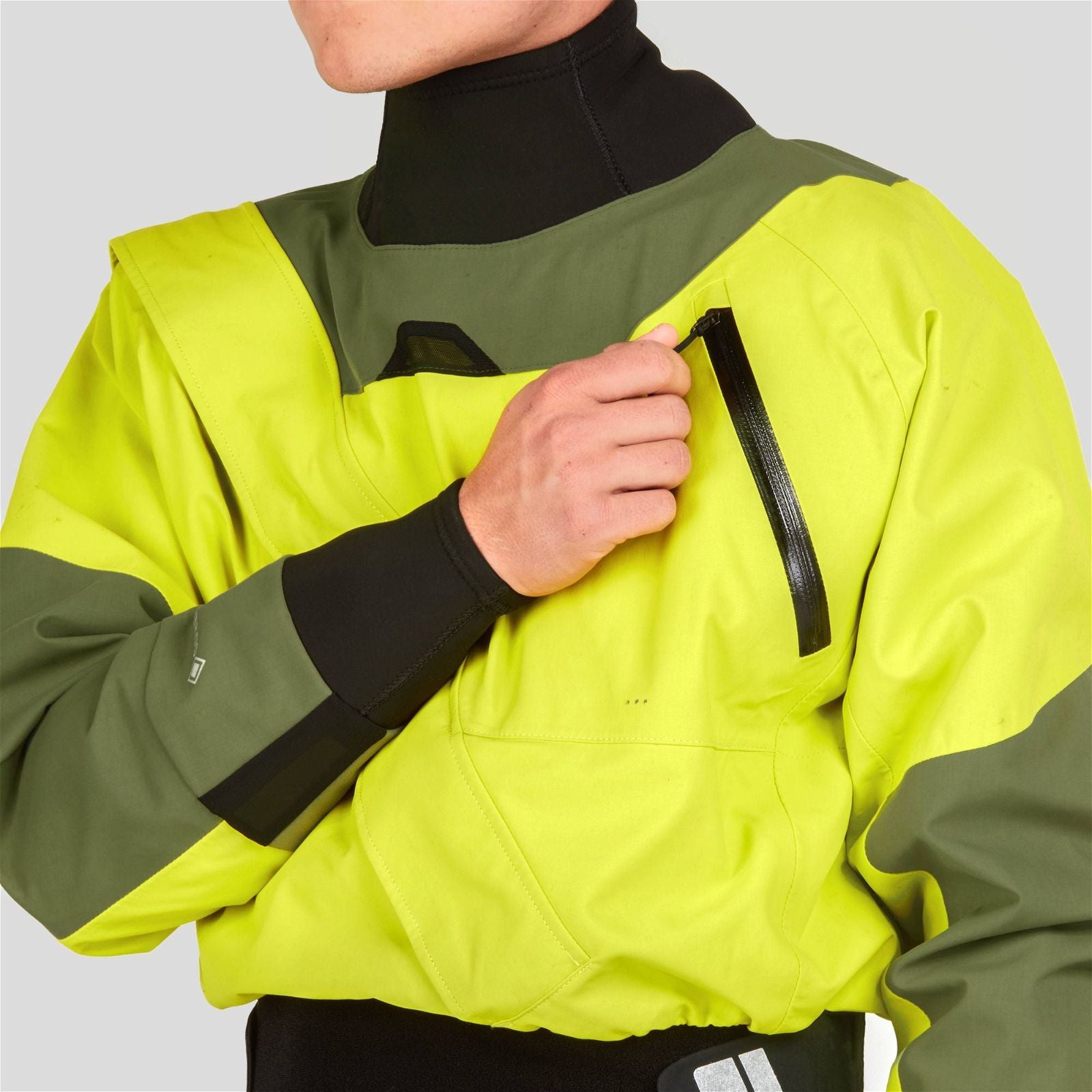  Men's Axiom GORE-TEX Pro - NRS Dry Suit (Chartreuse)  BestCoast Outfitters 