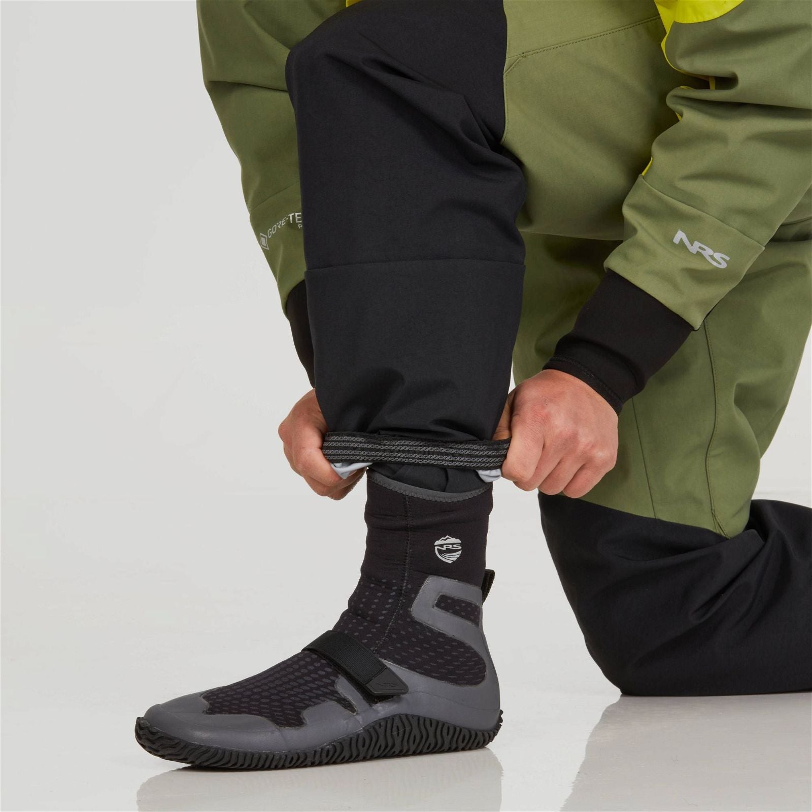   Men's Axiom GORE-TEX Pro - NRS Dry Suit (Chartreuse)  BestCoast Outfitters 