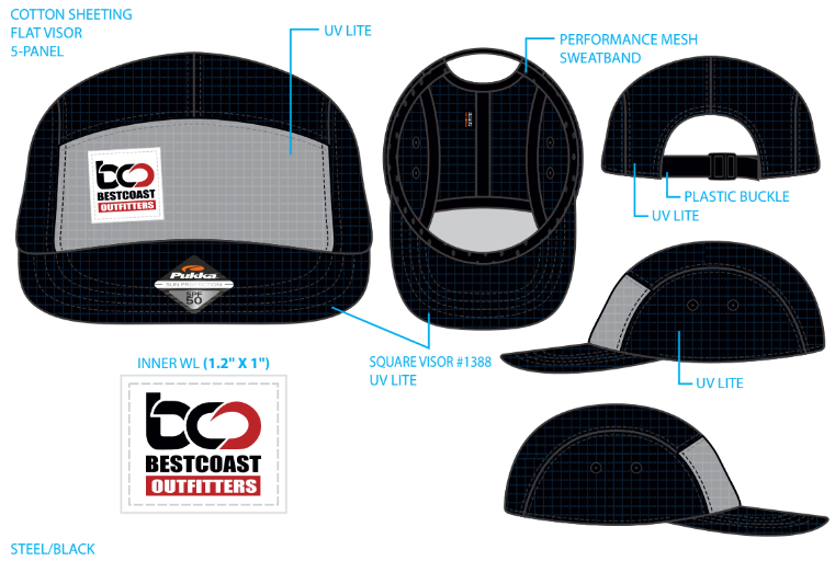 BCO Logo Cap with SPF50 protection Reflective/Black