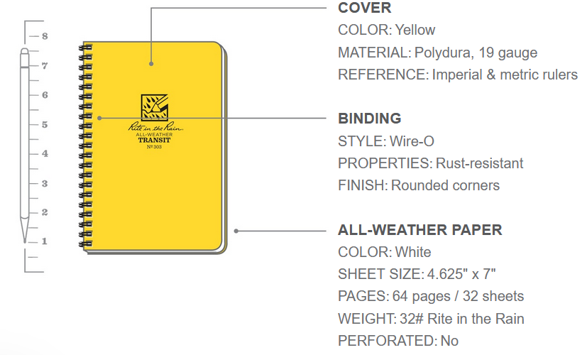Side Spiral Notebook Transit No. 303