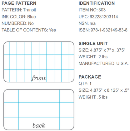 Side Spiral Notebook Transit No. 303