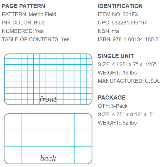 Stapled Notebook No. 361FX  (3-pack)