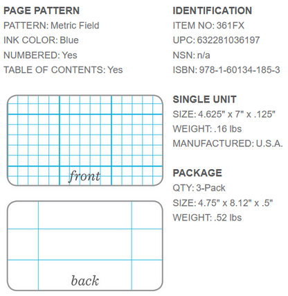 Stapled Notebook No. 361FX  (3-pack)