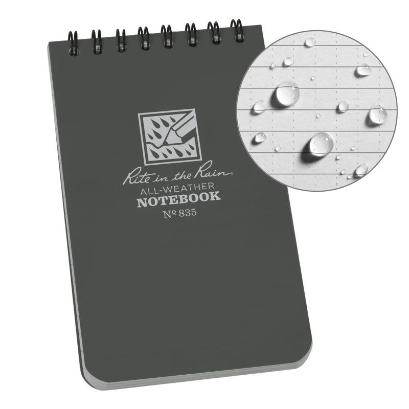 Rite in the Rain  Top Spiral Notebook Gray No. 835  BestCoast Outfitters 