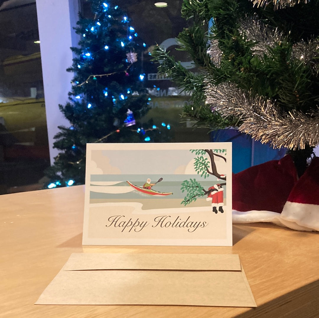 Kayak Christmas Greeting Card